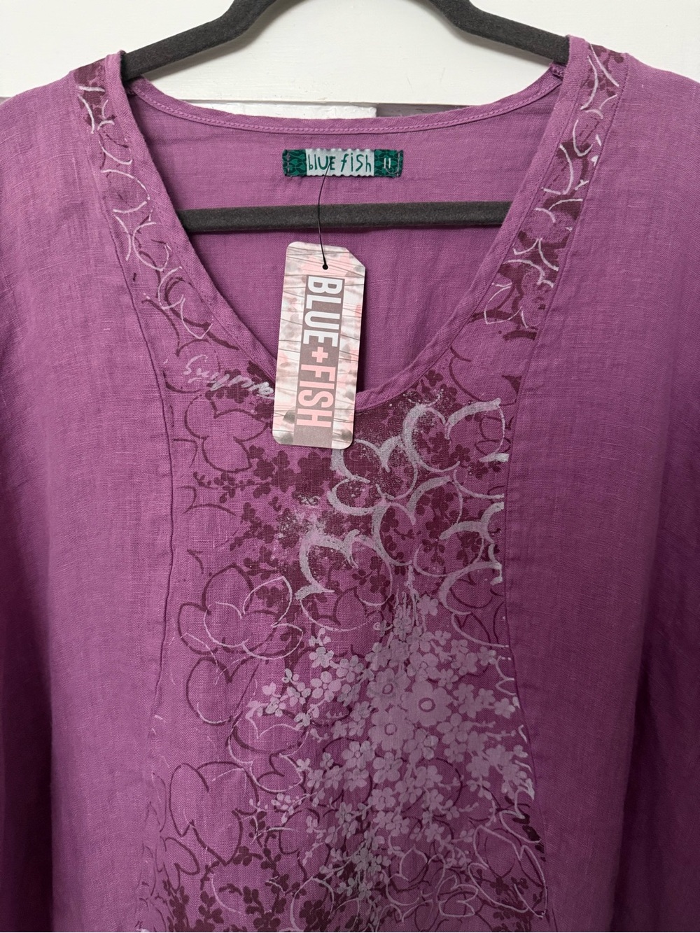 Blue Fish Mauve Floral V-Neck Tunic - Picture 2 of 7
